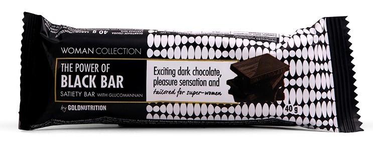 Baton ciocolata neagra 40g - Woman Collection Black bar -GOLDNUTRITION