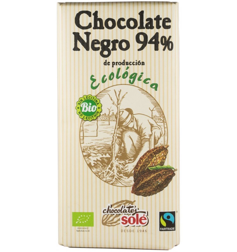 Chocolates Sole – Ciocolata neagra BIO si fairtrade 94% cacao, 100g