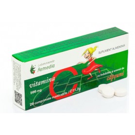 Vitamina C 100mg ( 20 comprimate masticabile cu capsuni)