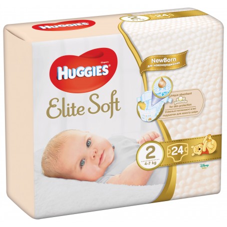 Huggies Elite Soft (2) 24  - (4-7Kg)
