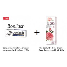 Pachet Ser pentru cresterea sprancenelor  Bonilash + Gel Contur De Ochi Organic Bilka