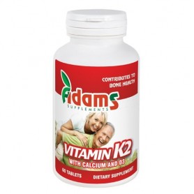 Vitamina K2 cu Calciu si D3, 60 tablete Adams Vision