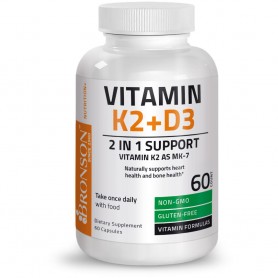 Vitamina K2 + Vitamina D3, 60 cps, Bronson