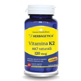 Vitamina K2 MK7 Naturala 120 Mcg, 30 cps vegetale