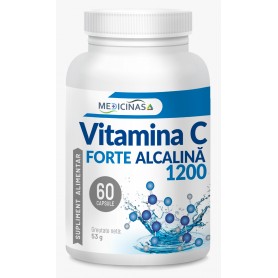 Vitamina C Forte, Alcalina, 1200 Mg, 60 cps, Cea mai puternica Vitamina C