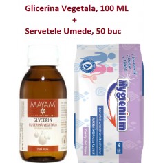 Glicerina Vegetala, 100 ML + Servetele Umede, 50 buc