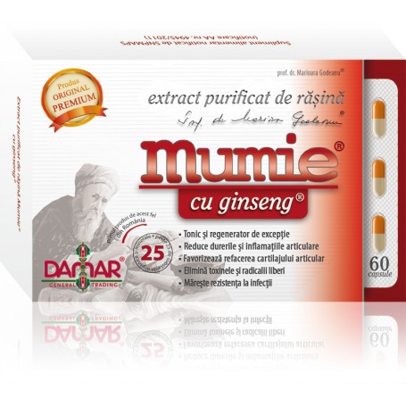 EXTRACT PURIFICAT DE RASINA MUMIE CU GINSENG - 60 CPS DAMAR