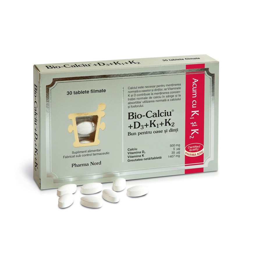 Bio-Calciu+ D3+ K1+ K2, 30 tablete Pharma Nord