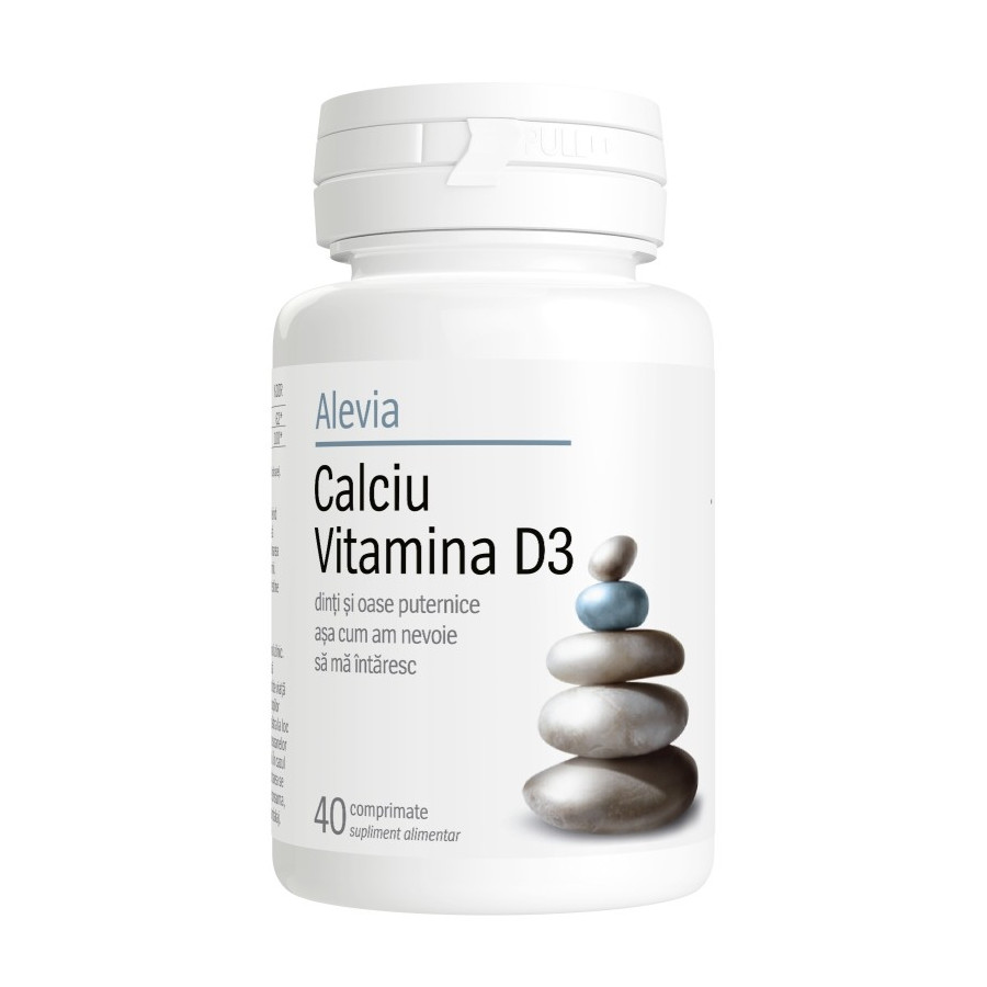Calciu+ Vitamina D3, 40 comprimate Alevia