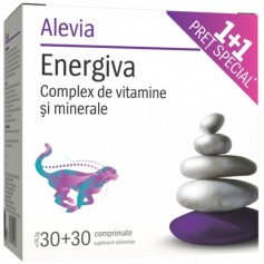 Vitamine si Minerale Energiva, 30 + 30 cpr Cadou Alevia