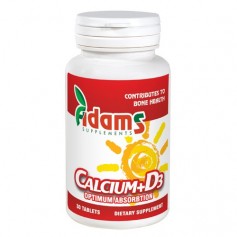 Calciu + Vitamina D3, 30 tablete Adams