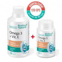 Omega 3 + Vitamina E, 90+30 capsule