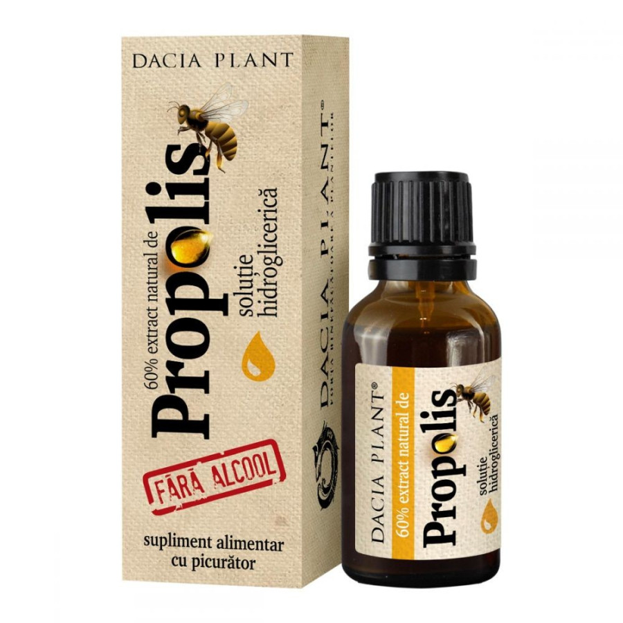 Tinctura de Propolis fara Alcool cu Picurator, 20ML Dacia Plant