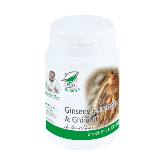 Ginseng Corean si Ghimbir, 60 capsule Pro Natura