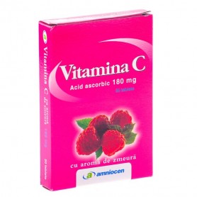 Vitamina C 180Mg, Aroma Zmeura 20 tablete