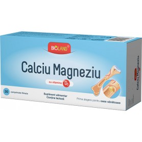Calciu Magneziu D3, Bioland, 30 comprimate