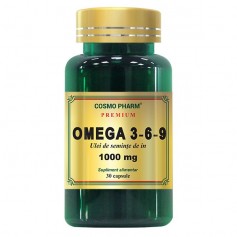 Omega 3 6 9 Ulei de seminte de in 1000Mg 30 capsule