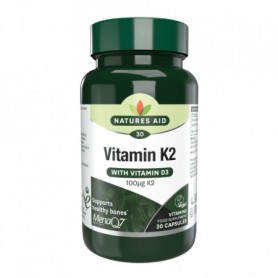 Vitamina K2 cu Vitamina D3, Natures Aid, 30 cps