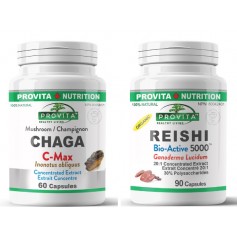 Chaga C-Max, 60 capsule + Reishi Bio-Activ, 90 cps