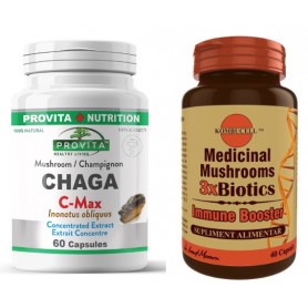 Chaga C-Max, 60 capsule + Ciuperci Medicinale, 30 cps