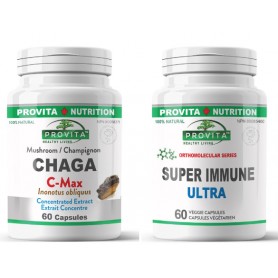 Chaga C-Max, 60 capsule + Super Immune Ultra, 60 cps