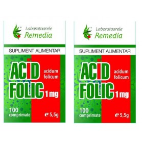 Acid Folic, 1Mg, 100 cpr, 2 bucati