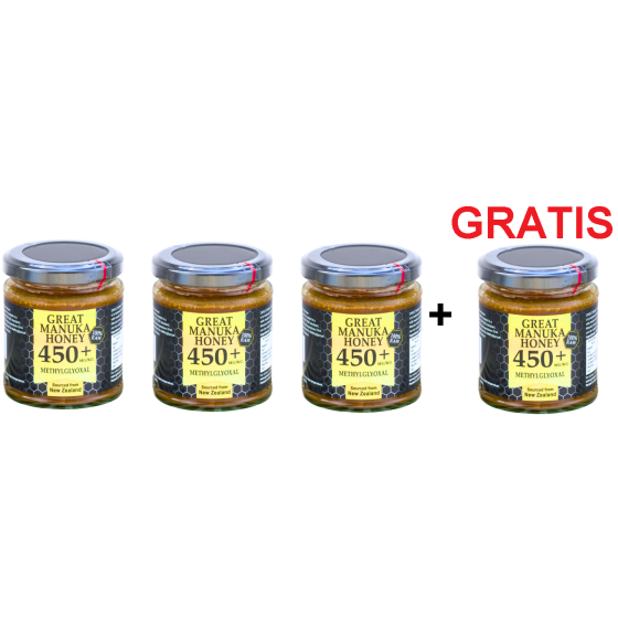 3+ 1 GRATIS Miere de Manuka MGO 450+, 250g