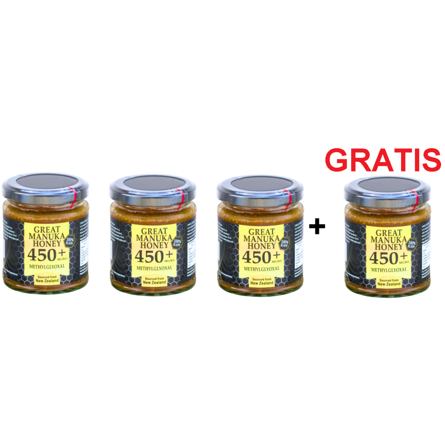 3+ 1 GRATIS Miere de Manuka MGO 450+, 250g 3+ 1 GRATIS Miere de Manuka MGO 450+, 250g