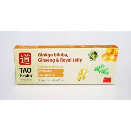 Ginkgo biloba, Ginseng & Royal Jelly - Supliment Alimentar - Cutie 10 fiole x 10 ml TAO Health 